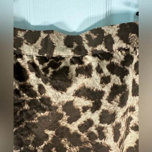 Club Monaco Satin Leopard Jackie Skirt Jupe Cocoa Brown Size 4 NWT - Picture 3 of 11